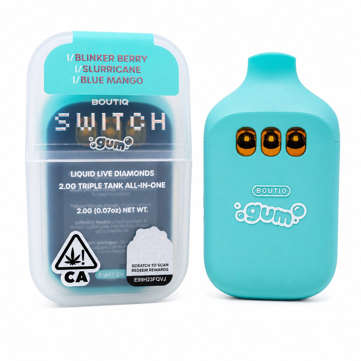 Boutiq Switch GUM (2g) – Blinker Berry x Slurricane x Blue Mango