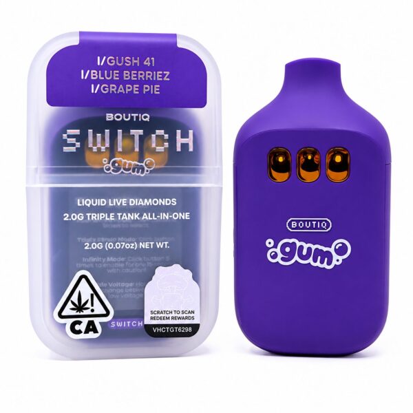 Boutiq Switch GUM (2g) – Gush 41 x Blue Berriez x Grape Pie