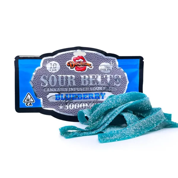 Devour Sour Belts (3000mg) - Blueberry — THC gummies available at Cali Canna