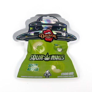 Devour Edibles (1500mg) - Sour Apple Rings — THC gummies available at Cali Canna