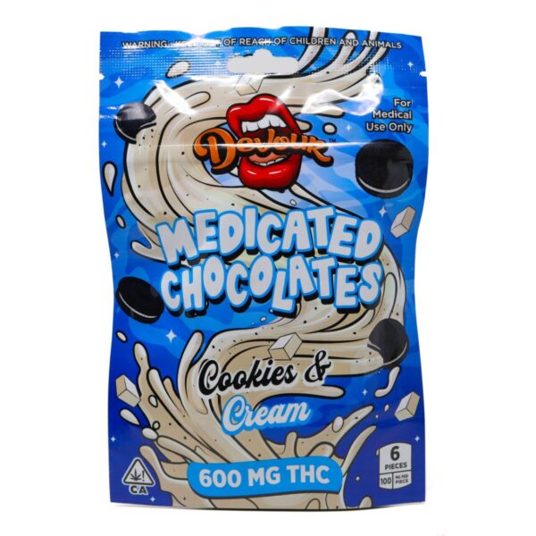 Devour Medicated Chocolates (600mg) - Cookies & Cream — THC chocolate available at Cali Canna