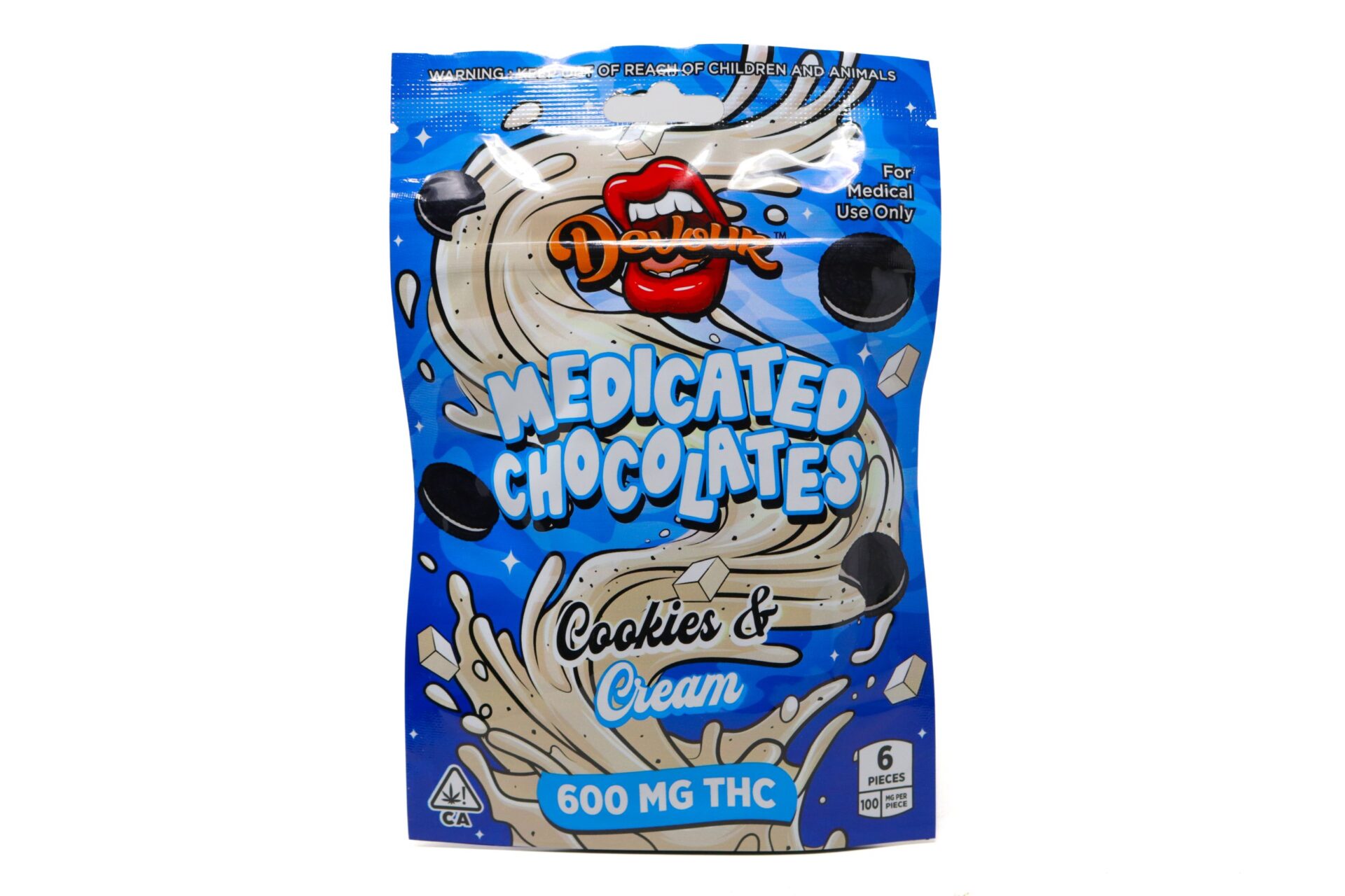 Devour Medicated Chocolates (600mg) - Cookies & Cream — THC chocolate available at Cali Canna