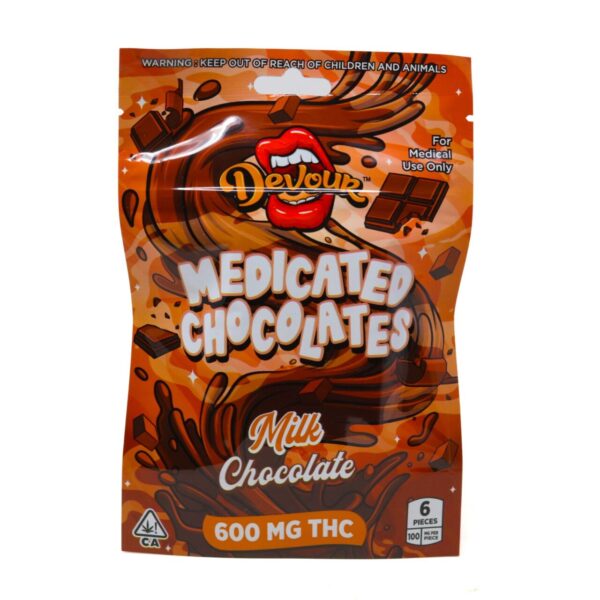 Devour Medicated Chocolates (600mg) - Milk Chocolate — THC chocolate available at Cali Canna