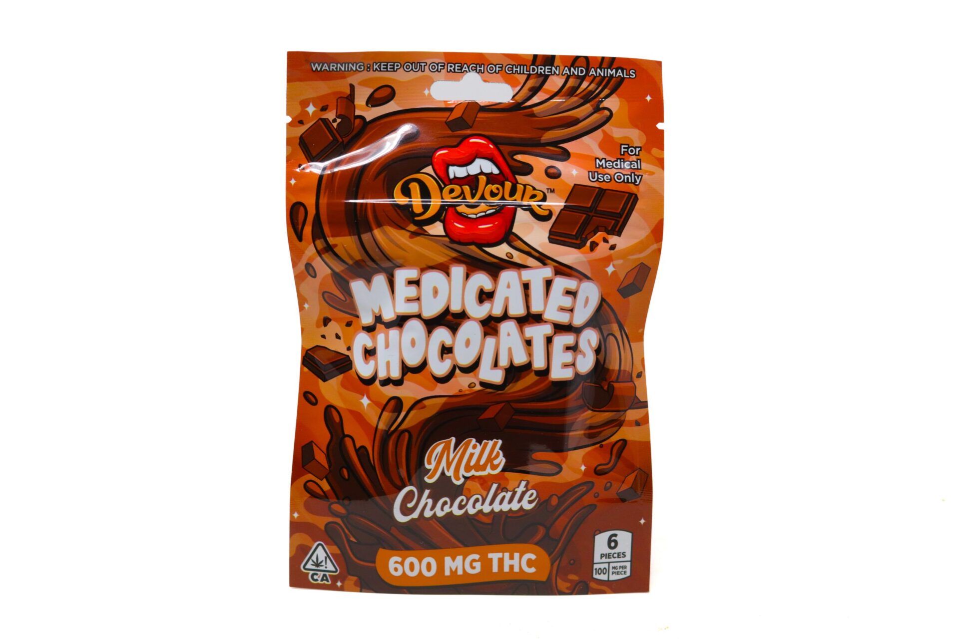 Devour Medicated Chocolates (600mg) - Milk Chocolate — THC chocolate available at Cali Canna
