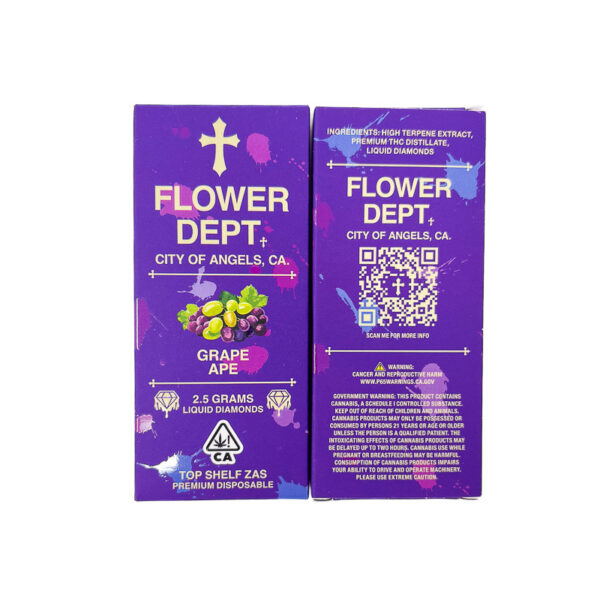 Flower Dept (2.5G) Liquid Diamond Disposable - Grape Ape — THC disposable vape available at Cali Canna