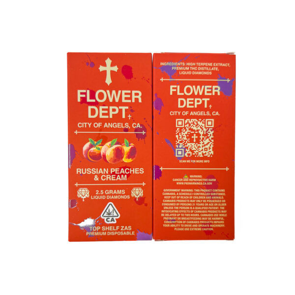 Flower Dept (2.5G) Liquid Diamond Disposable - Russian Peaches & Cream — THC disposable vape available at Cali Canna