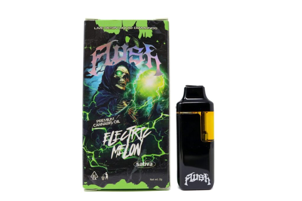 Flush Live Resin Liquid Diamonds Dispo (2g) - Electric Melon — THC disposable vape available at Cali Canna