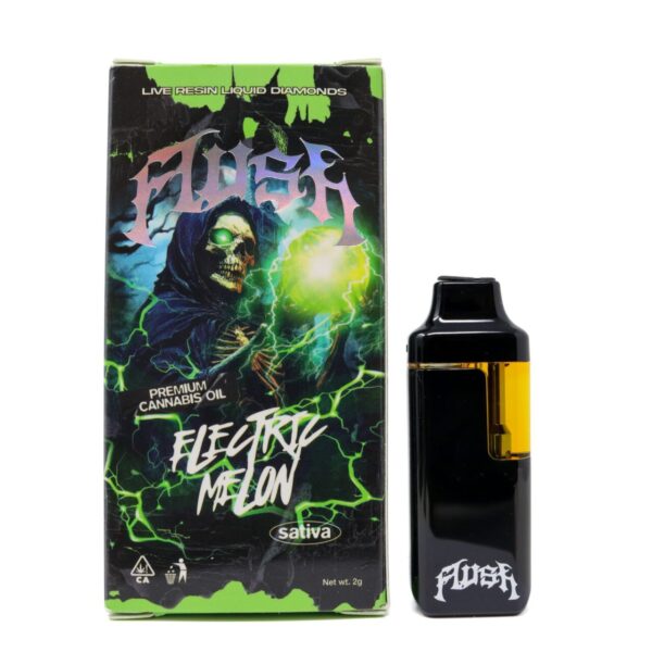 Flush Live Resin Liquid Diamonds Dispo (2g) - Electric Melon — THC disposable vape available at Cali Canna