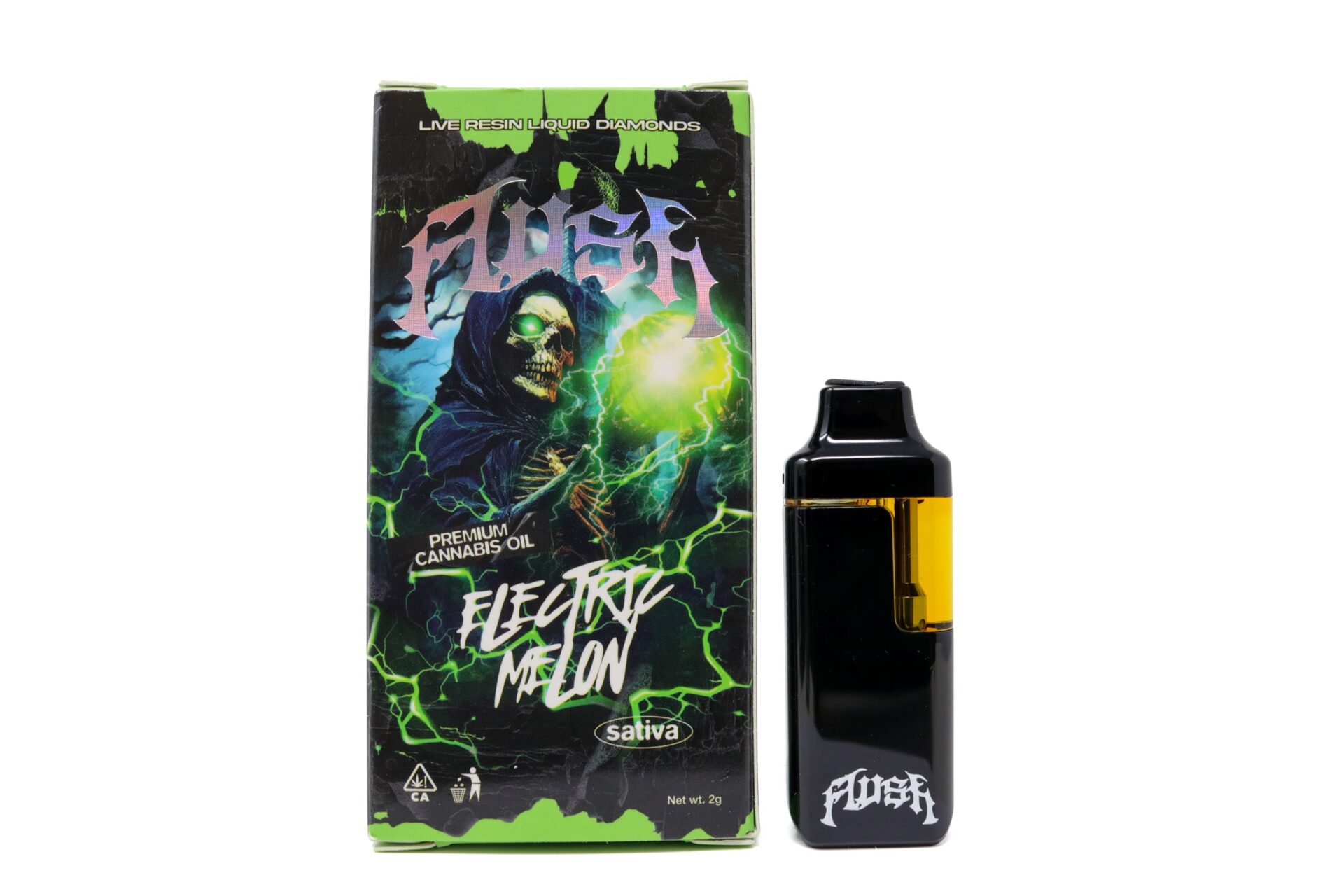 Flush Live Resin Liquid Diamonds Dispo (2g) - Electric Melon — THC disposable vape available at Cali Canna