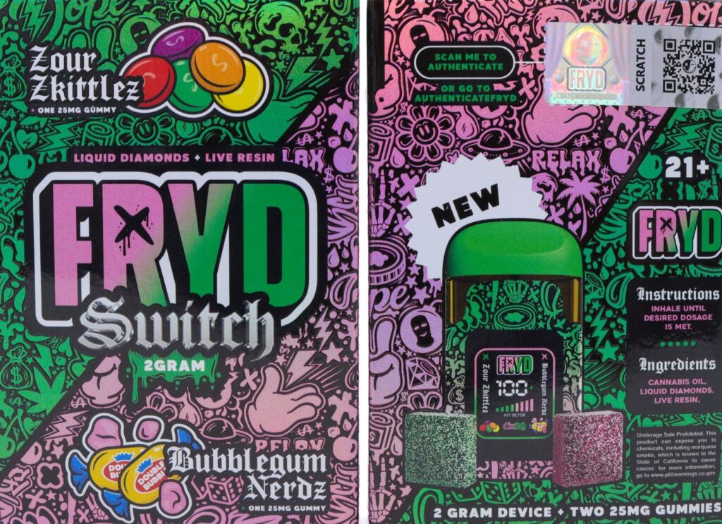 Fryd Switch Live Resin Liquid Diamonds Dispo (2g) – Zour Zkittlez x Bubblegum Nerdz