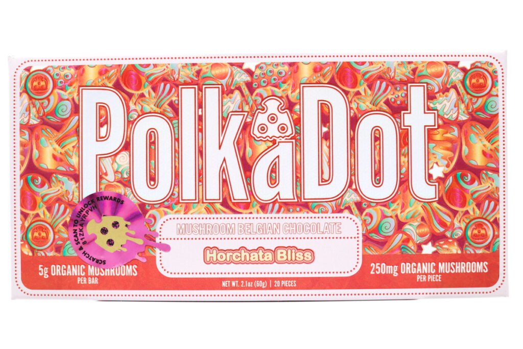 Polka Dots Magic Chocolate (5g) - Horchata Bliss — mushroom chocolate available at Cali Canna