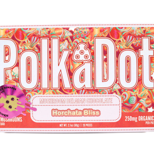 Polka Dots Magic Chocolate (5g) - Horchata Bliss — mushroom chocolate available at Cali Canna