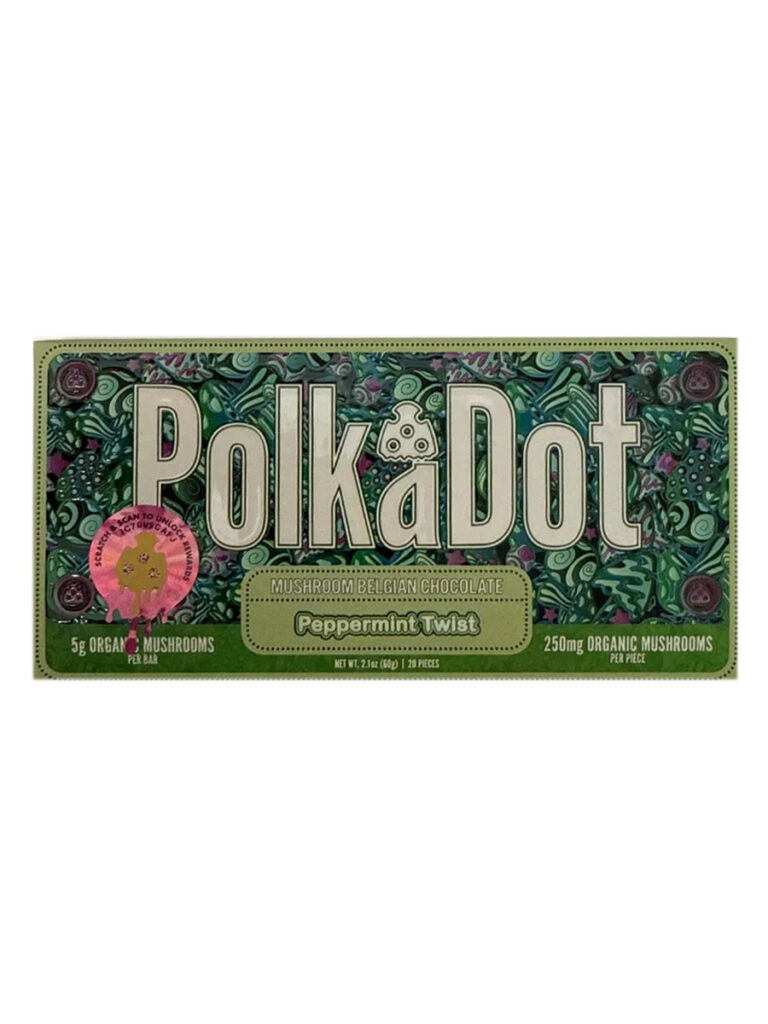 Polka Dots Magic Chocolate (5g) - Peppermint Twist — mushroom chocolate available at Cali Canna