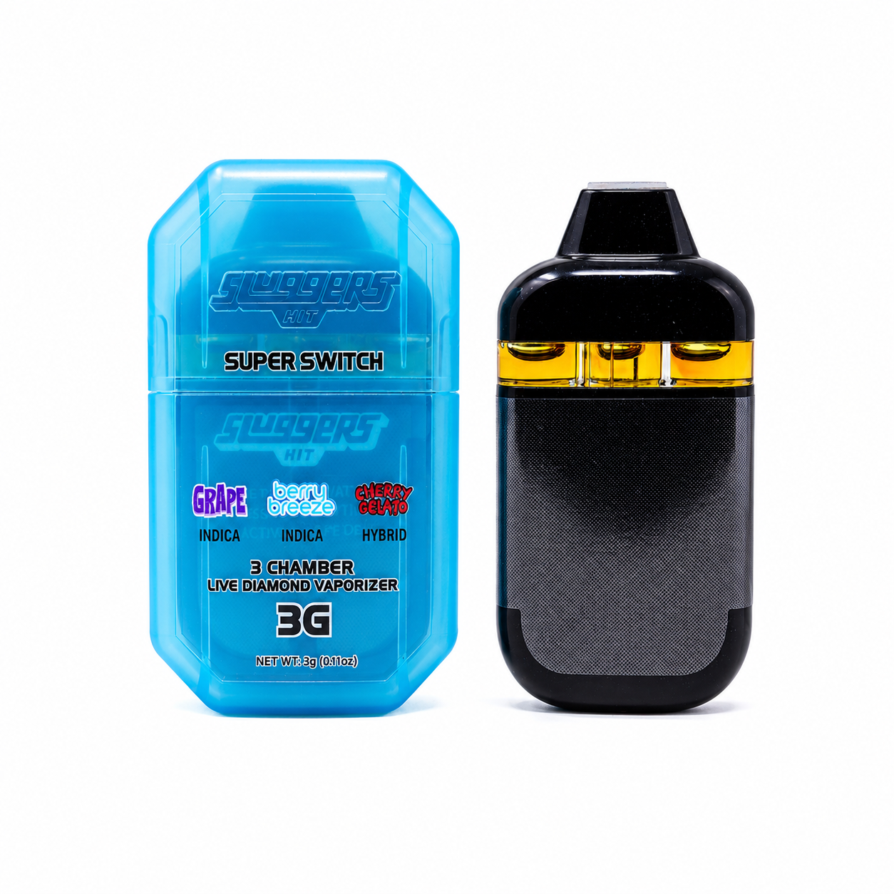 Sluggers Hit Super Switch 3 Chamber Vape (3g) – Grape x Berry Breeze x Cherry Gelato