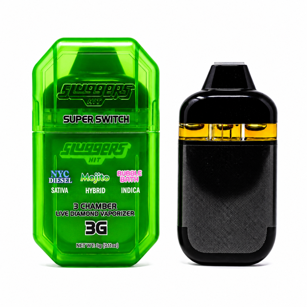 Sluggers Hit Super Switch 3 Chamber Vape (3g) – NYC Diesel x Mojito x Bubble Bath
