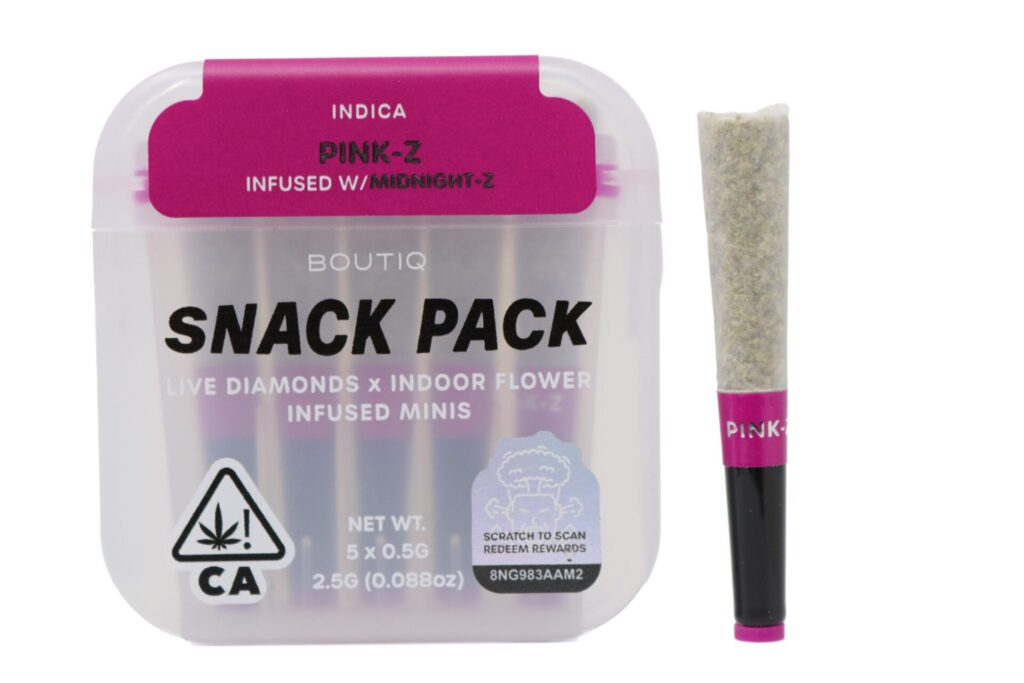 Boutiq Snack Pack (2.5g) - Pink Z Infused With Midnight Z — cannabis pre-roll available at Cali Canna