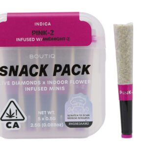 Boutiq Snack Pack (2.5g) - Pink Z Infused With Midnight Z — cannabis pre-roll available at Cali Canna