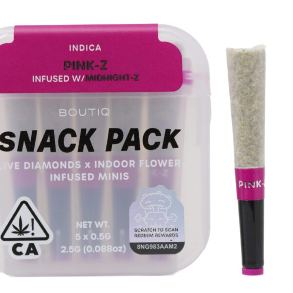 Boutiq Snack Pack (2.5g) - Pink Z Infused With Midnight Z — cannabis pre-roll available at Cali Canna